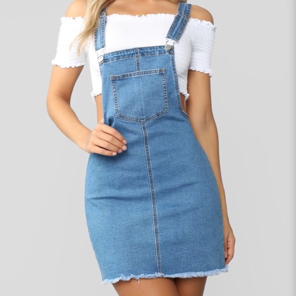 Fashion Nova Dresses & Skirts - Buckle Up Denim Overall Mini Dress